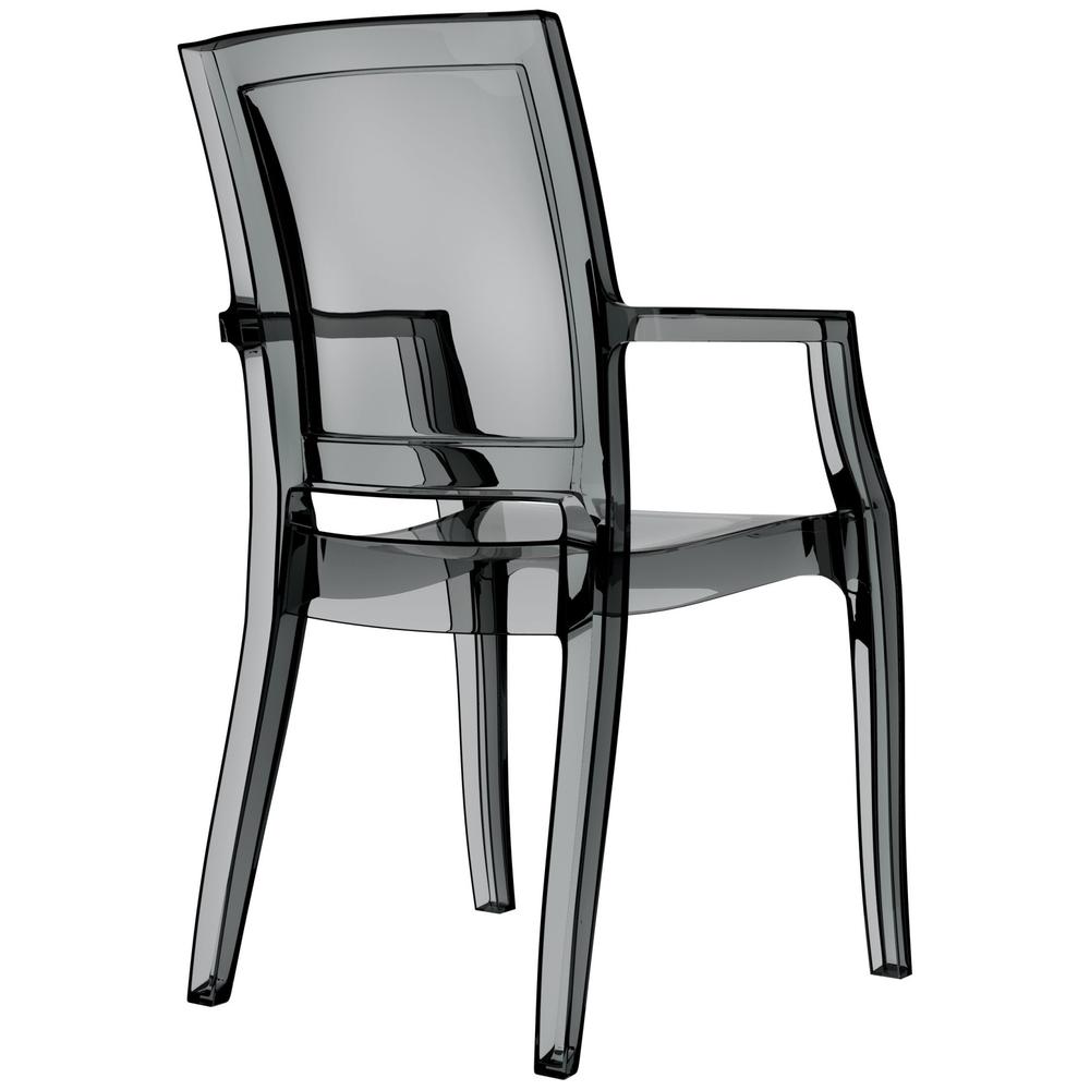 Arthur Polycarbonate Modern Dining Chair Transparent Black, Set of 4. Picture 2