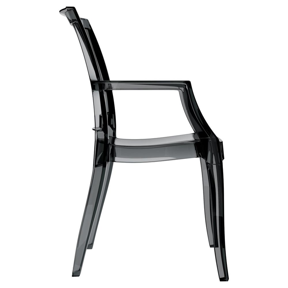 Arthur Polycarbonate Modern Dining Chair Transparent Black, Set of 4. Picture 4