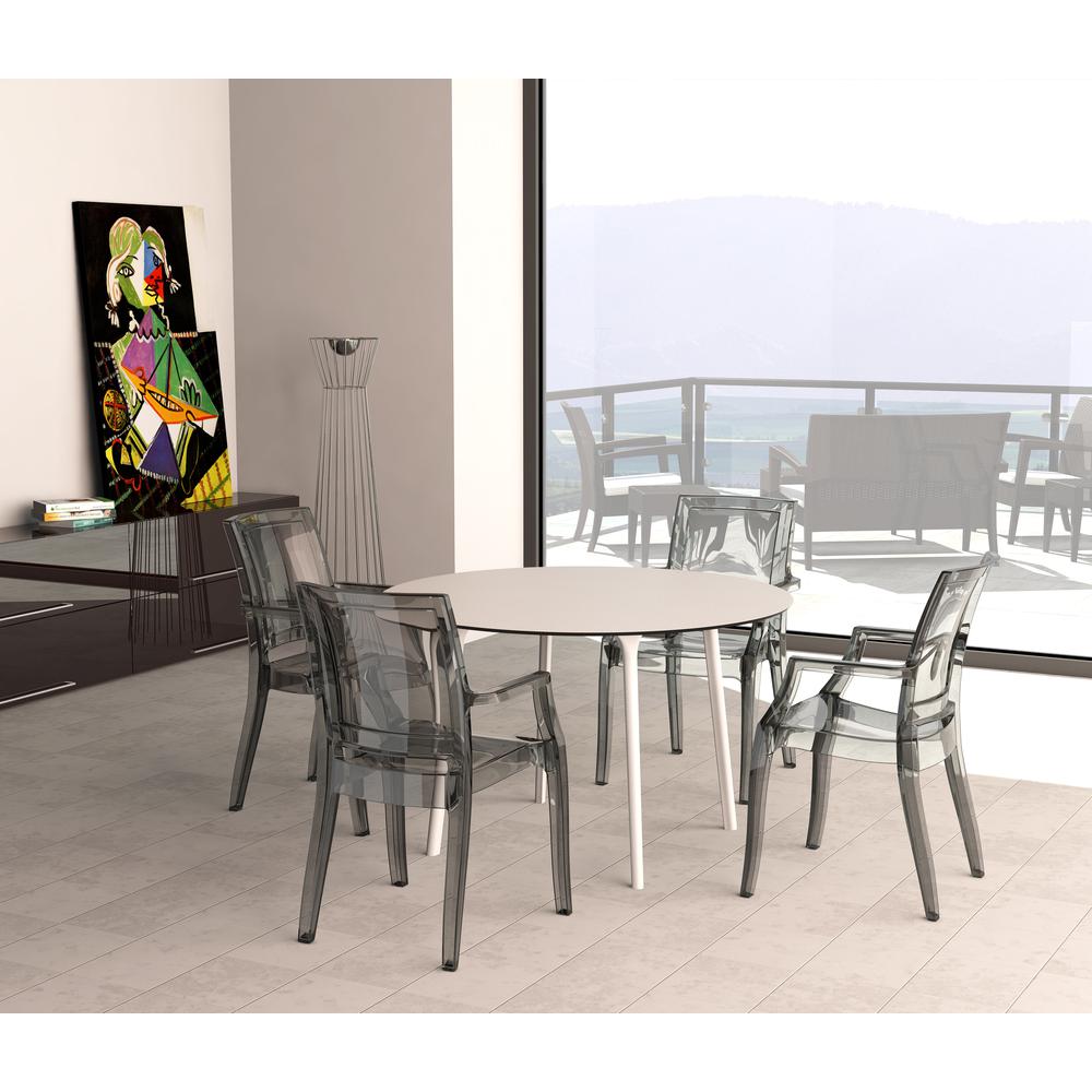 Arthur Polycarbonate Modern Dining Chair Transparent Black, Set of 4. Picture 6