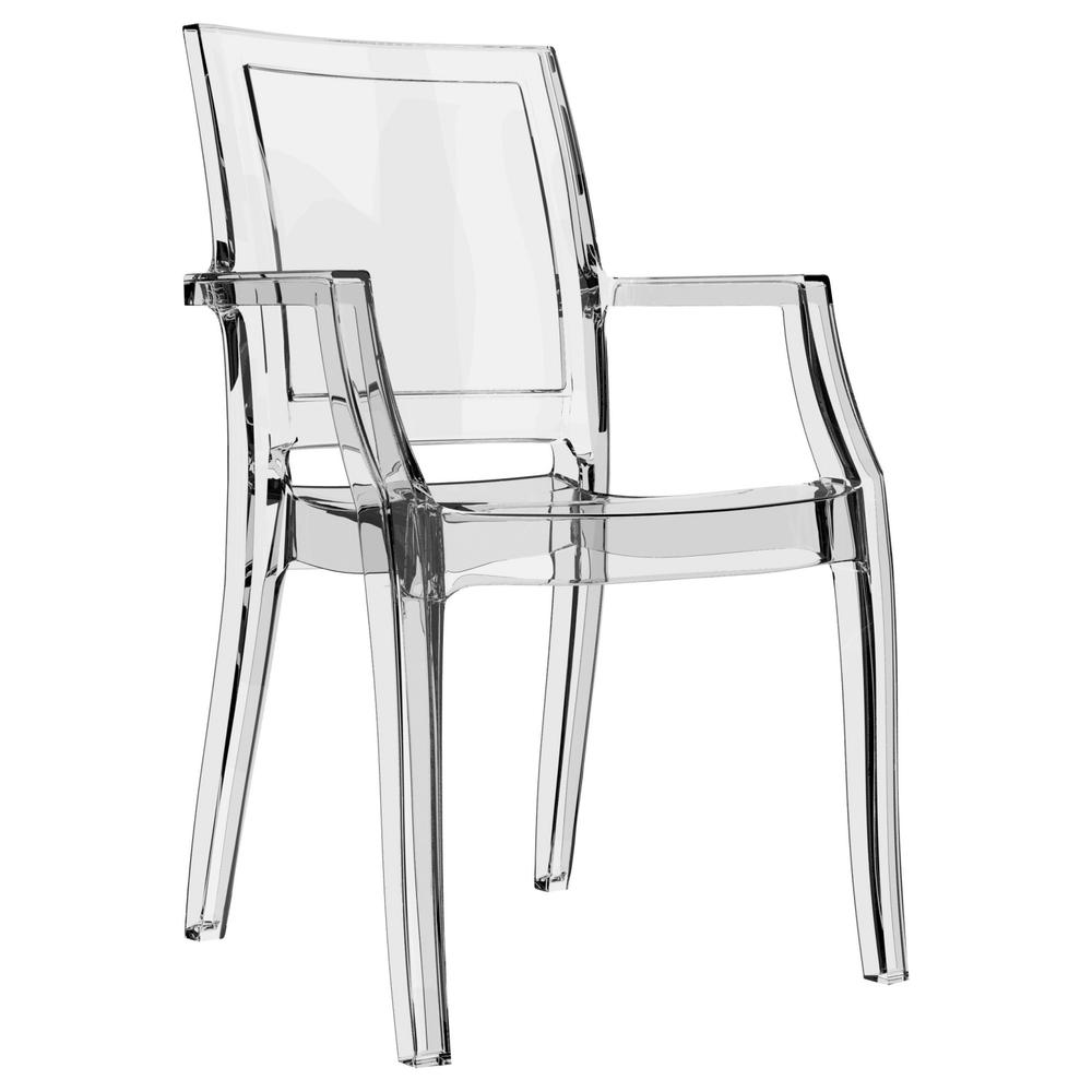 Arthur Polycarbonate Modern Dining Chair Transparent Clear, Set of 4. Picture 1