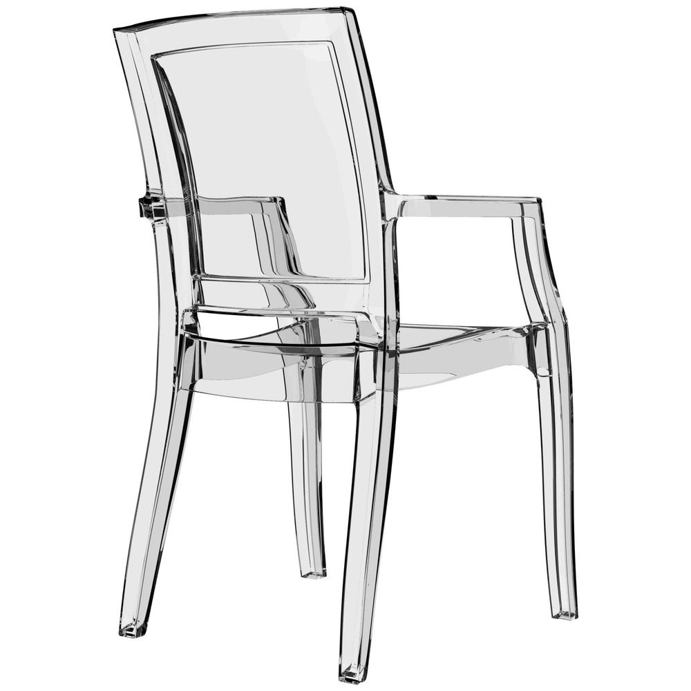 Arthur Polycarbonate Modern Dining Chair Transparent Clear, Set of 4. Picture 2