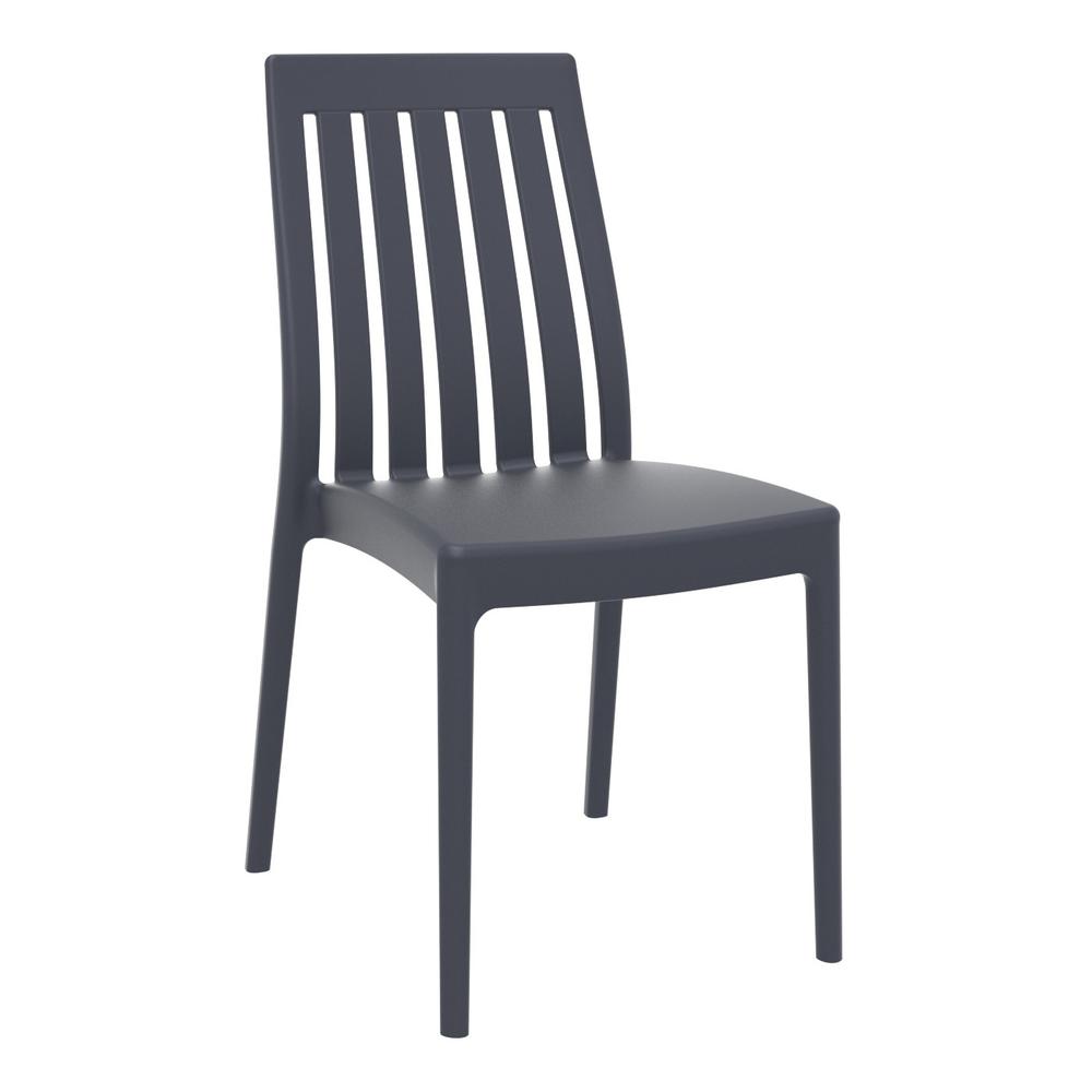 High-Back Dining Chair, Set of 2, Dark Gray, Belen Kox. Picture 1