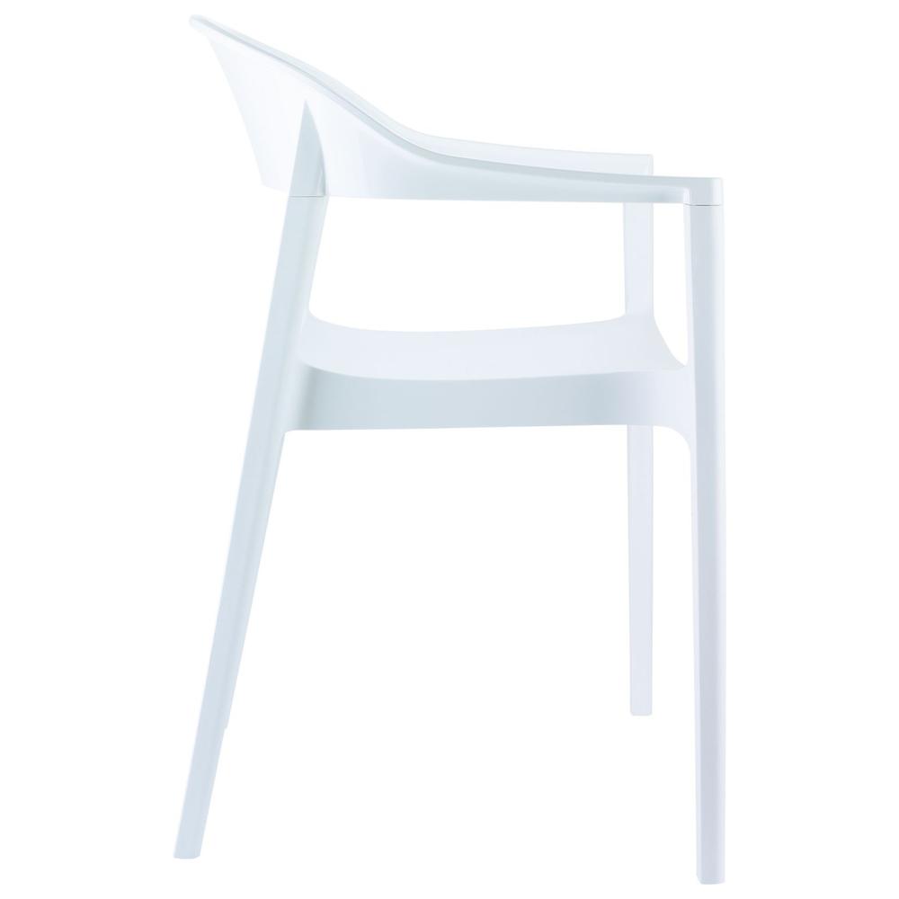 Carmen Modern Dining Chair White Seat Glossy White Back, Set of 2. Picture 4