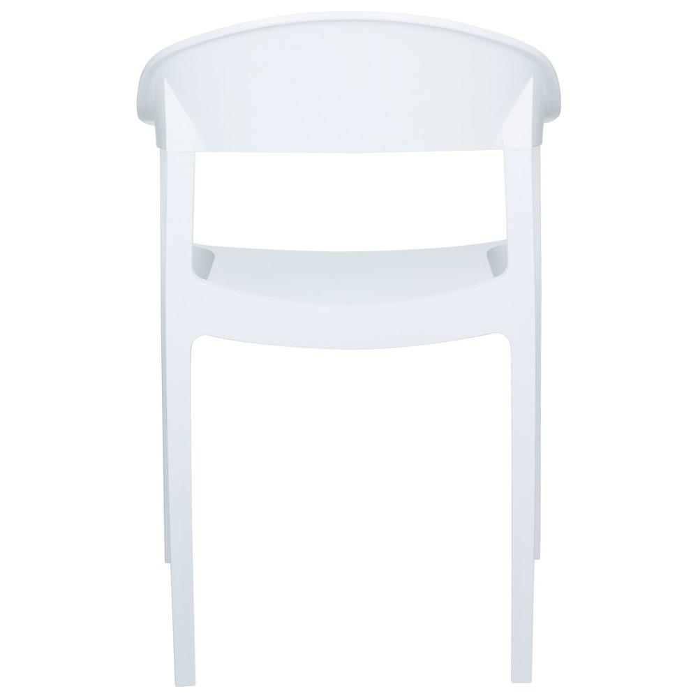 Modern Dining Chair, Set of 2, White Seat Glossy White Back, Belen Kox. Picture 5