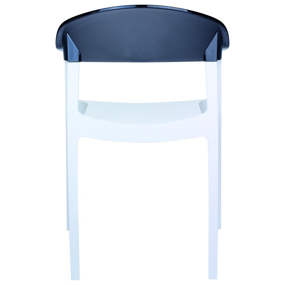Modern Dining Chair White Seat Transparent Black Back - Set Of 2. Picture 5