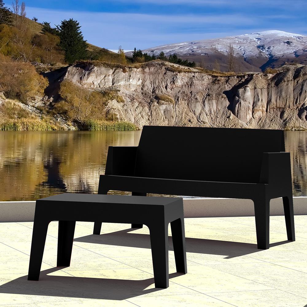 Box Resin Outdoor Center Table Black. Picture 4