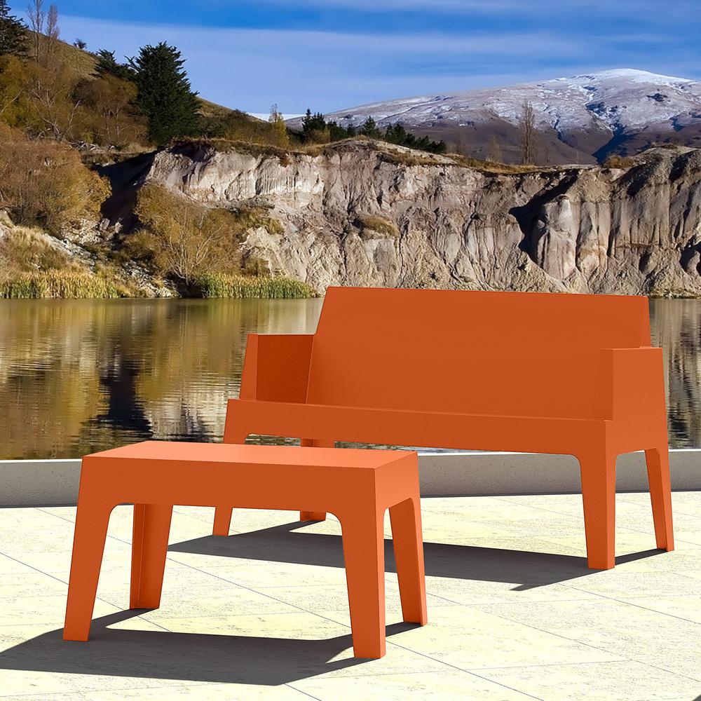 Box Resin Outdoor Center Table Orange. Picture 4