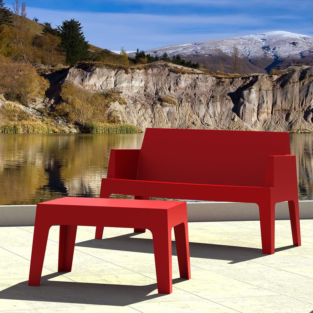 Box Resin Outdoor Center Table Red. Picture 4