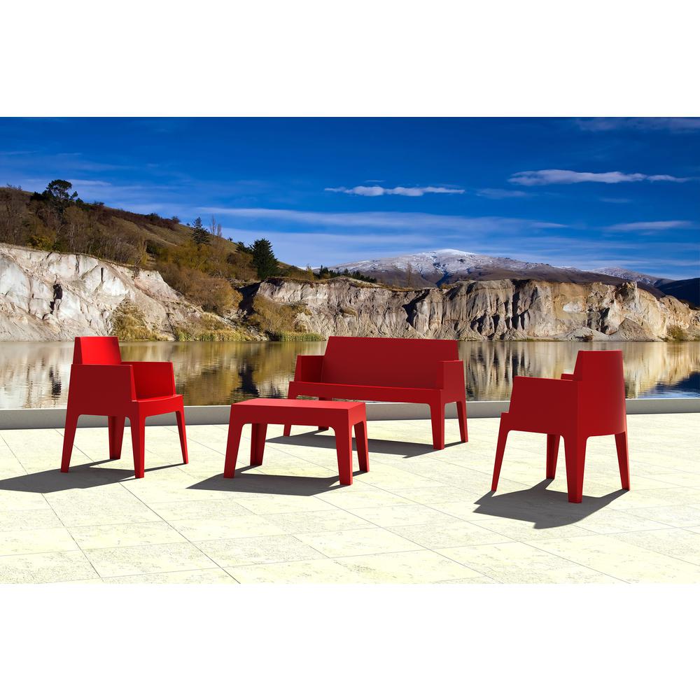 Box Resin Outdoor Center Table Red. Picture 5