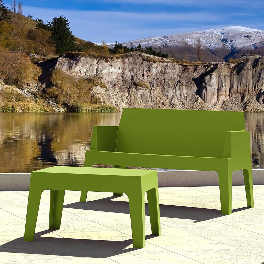 Box Resin Outdoor Center Table Tropical Green. Picture 4
