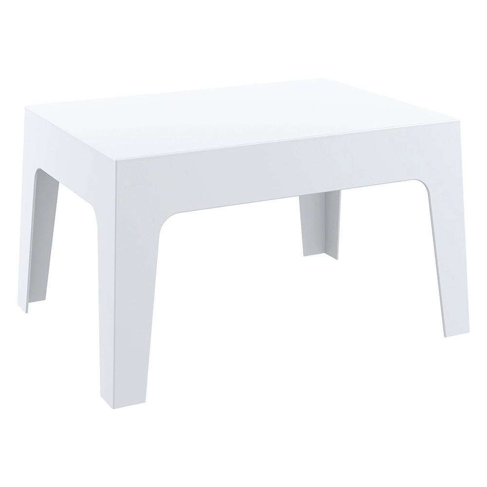 Box Resin Outdoor Center Table White. Picture 1