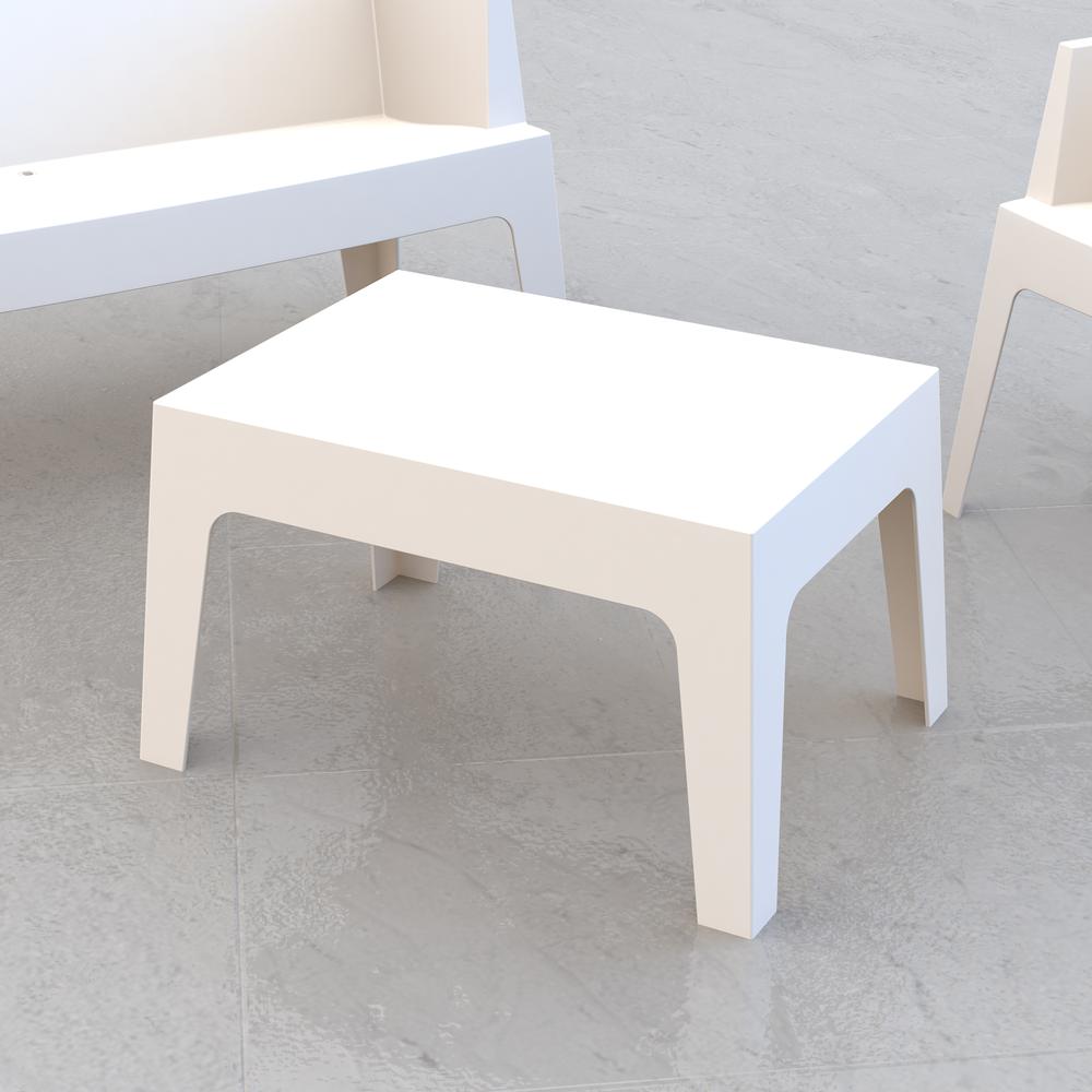 Box Resin Outdoor Center Table White. Picture 4