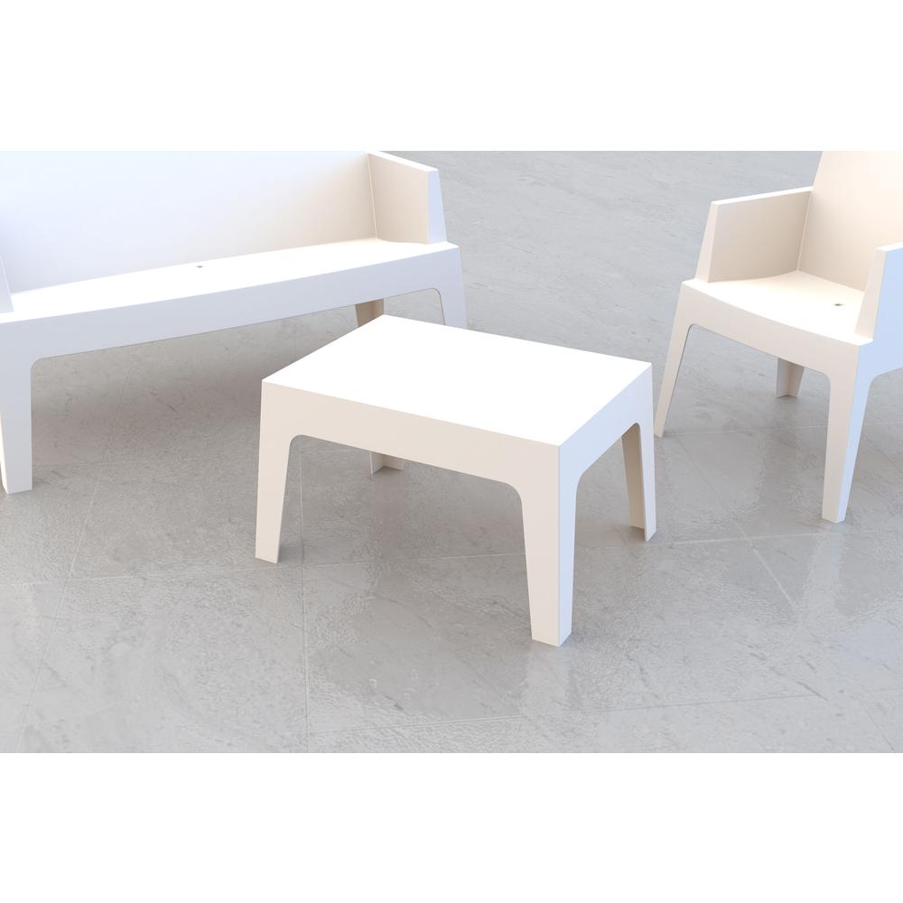 Box Resin Outdoor Center Table, White, Belen Kox. Picture 5