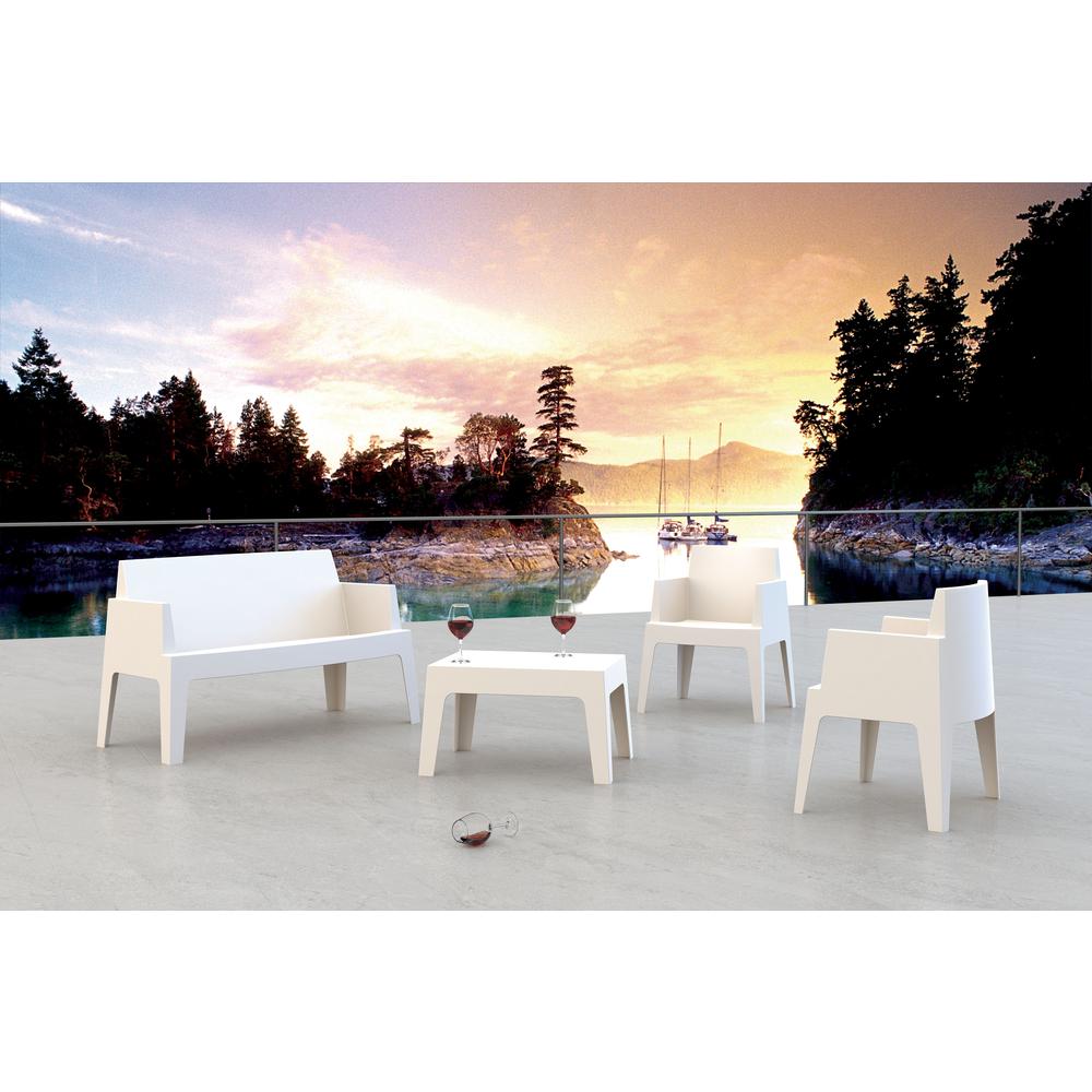 Box Resin Outdoor Center Table White. Picture 6