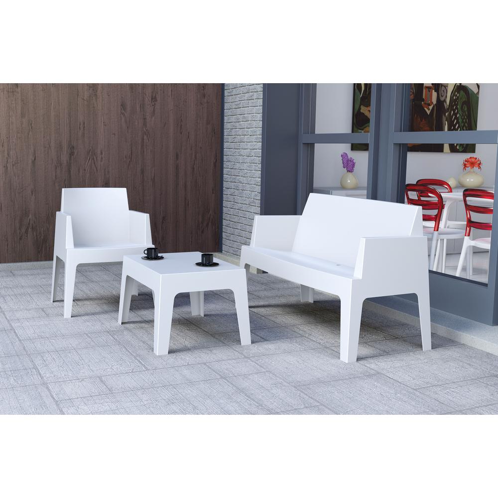 Box Resin Outdoor Center Table White. Picture 7