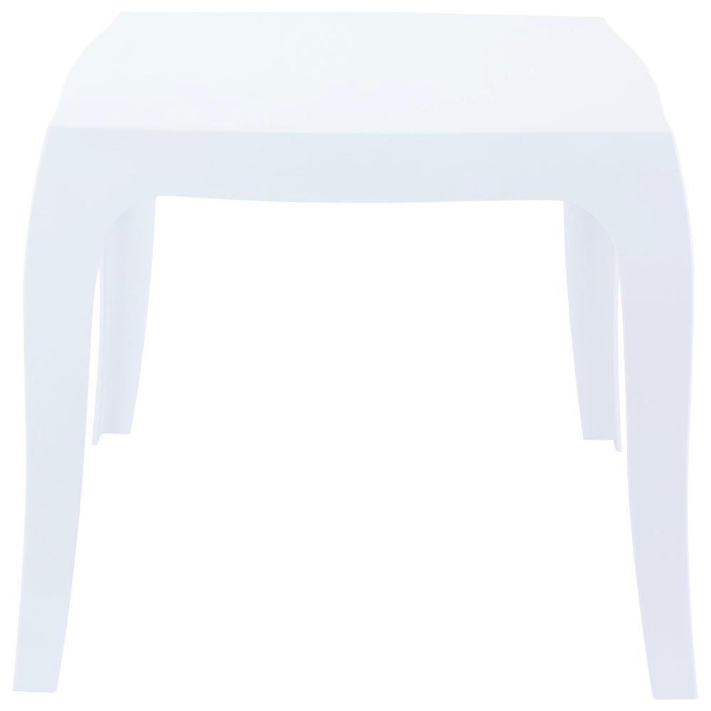 Queen Polycarbonate Side Table Glossy White. Picture 2