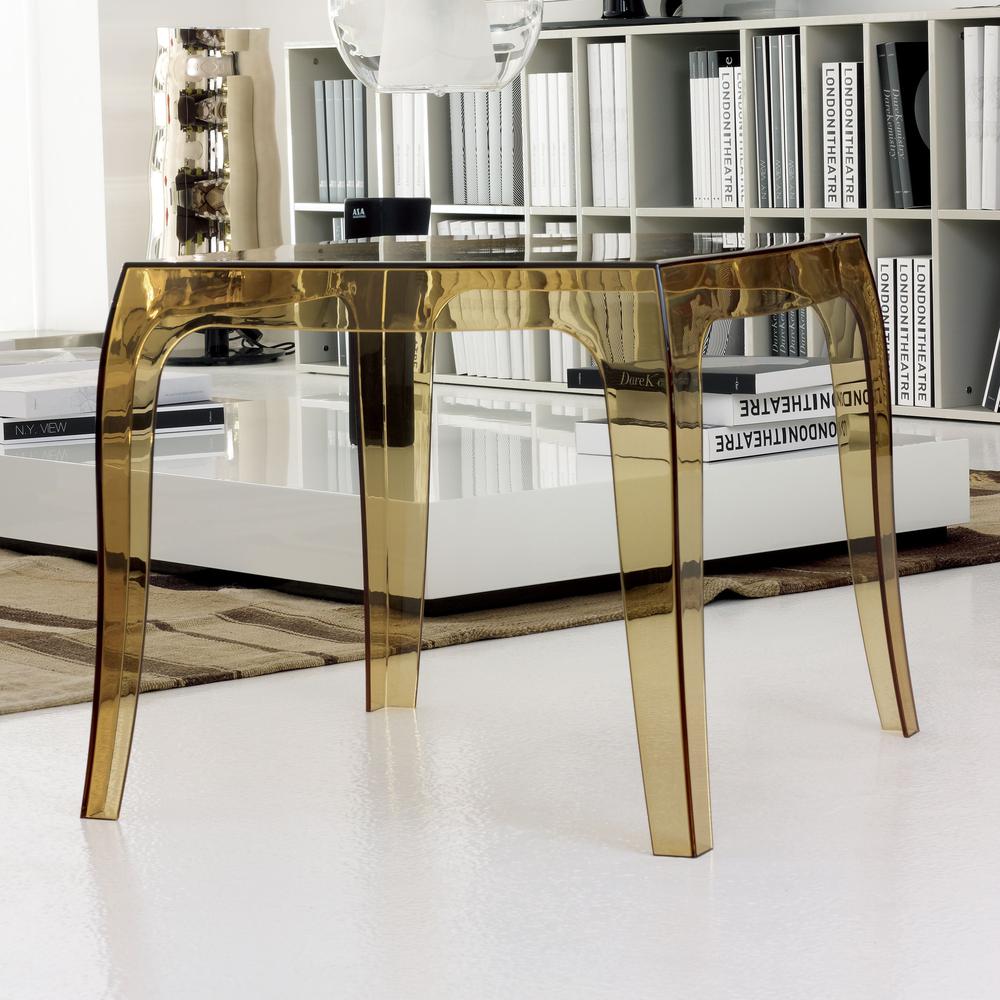 Polycarbonate Side Table, Transparent Amber, Belen Kox. Picture 3