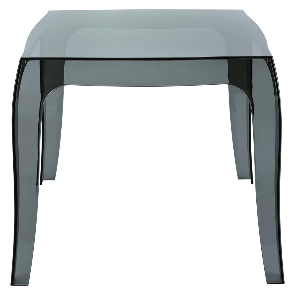 Queen Polycarbonate Side Table Transparent Black. Picture 2