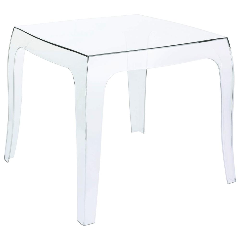 Queen Polycarbonate Side Table Transparent Clear. Picture 1