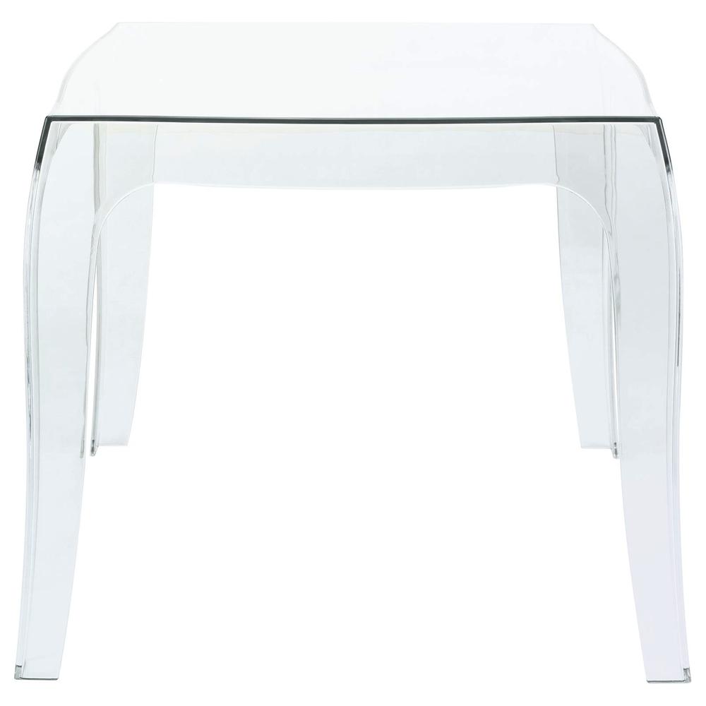 Queen Polycarbonate Side Table Transparent Clear. Picture 2