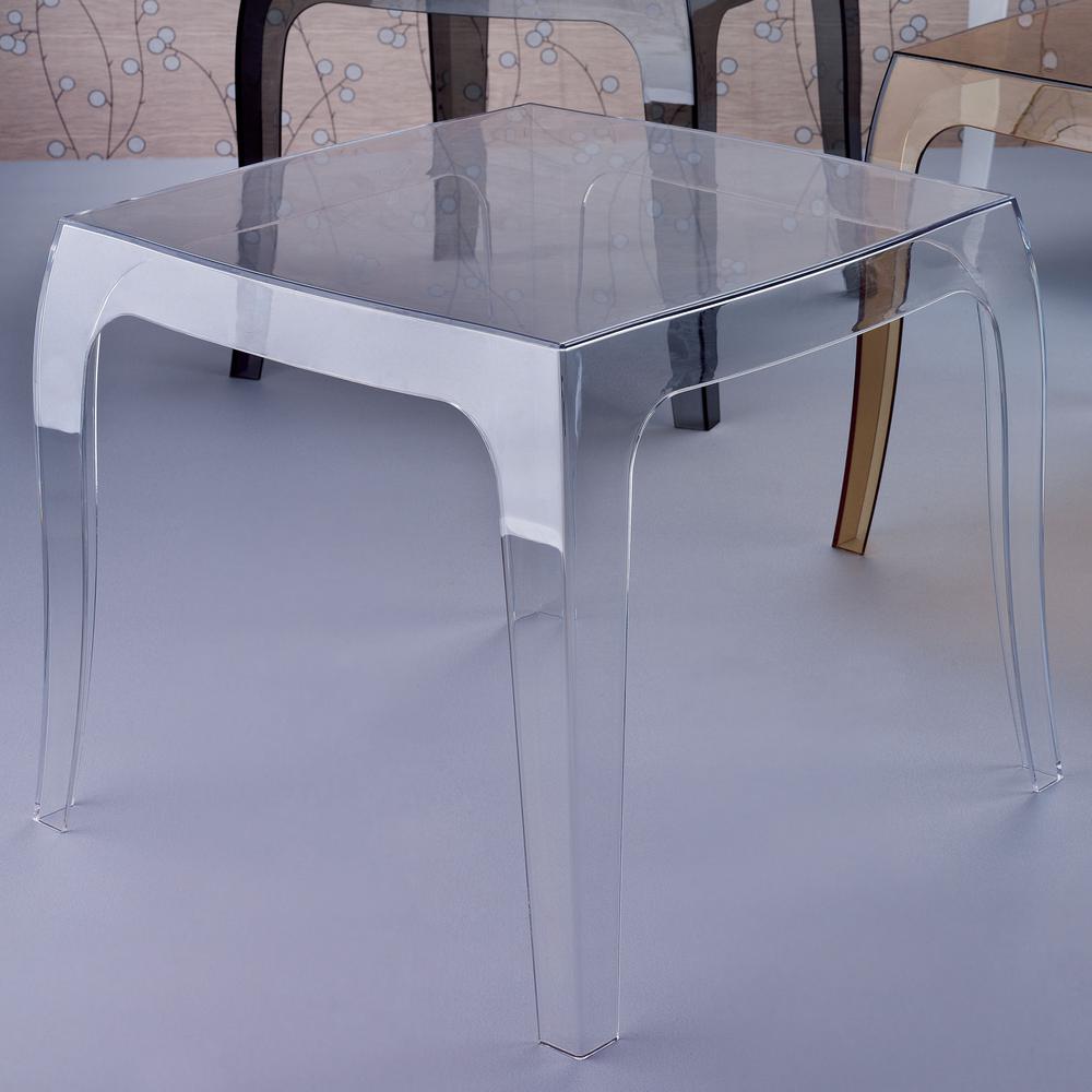 Queen Polycarbonate Side Table Transparent Clear. Picture 3