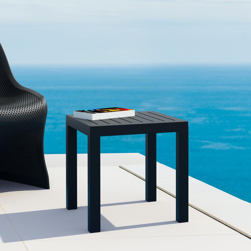Ocean Square Resin Side Table Black. Picture 3