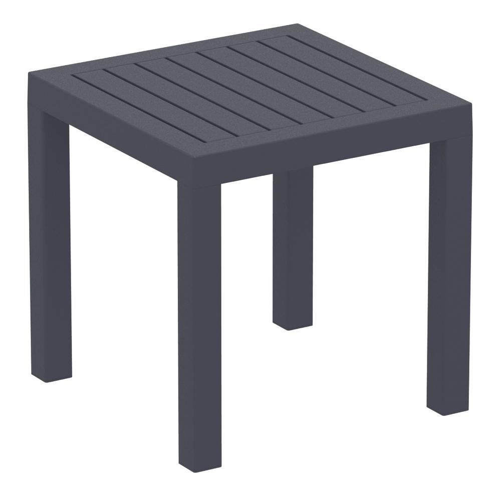 Ocean Square Resin Side Table Dark Gray. Picture 1