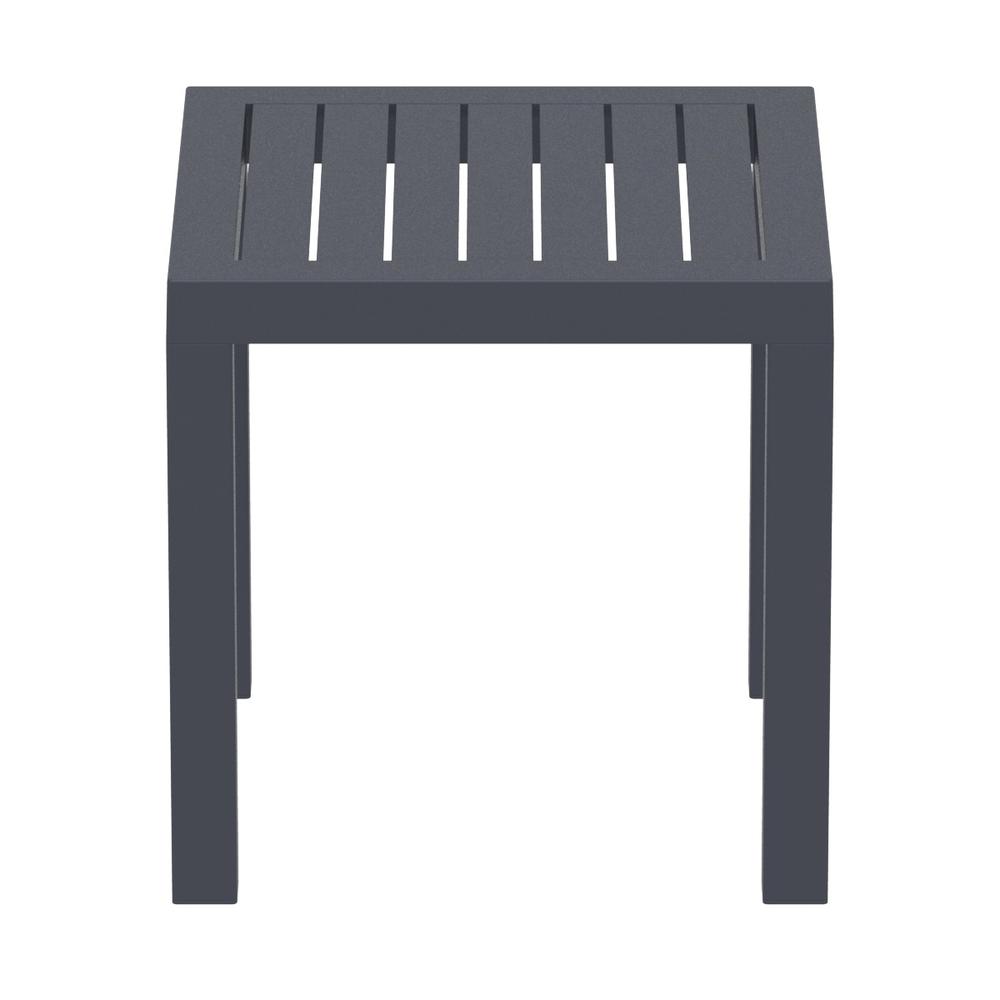 Ocean Square Resin Side Table Dark Gray. Picture 4