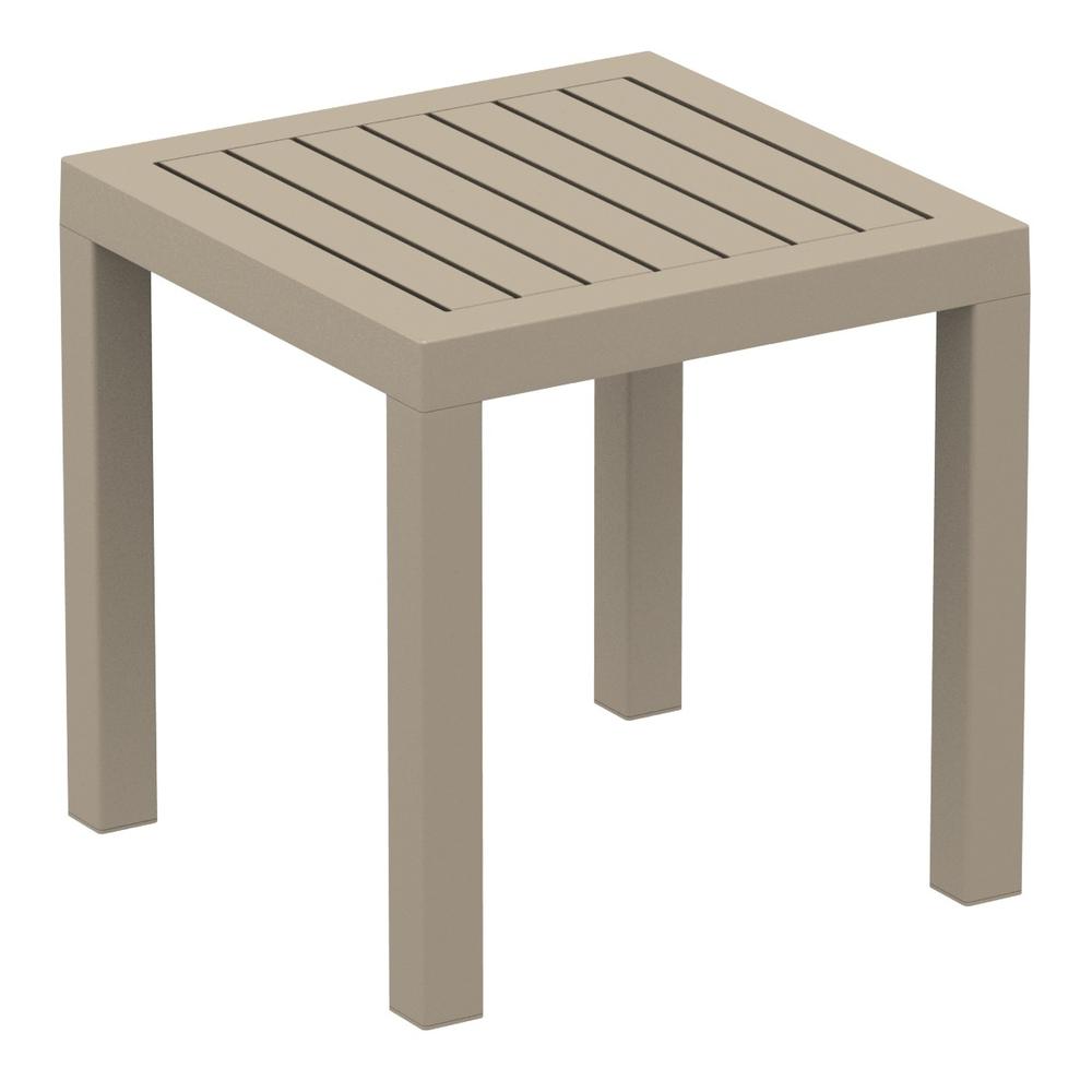 Ocean Square Resin Side Table Taupe. Picture 1
