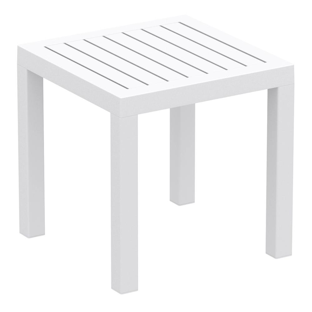 Ocean Square Resin Side Table White. Picture 1