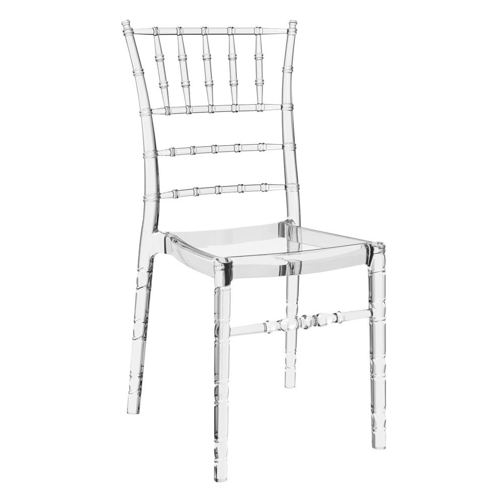 Polycarbonate Dining Chair, Set of 2, Transparent Clear, Belen Kox. Picture 1