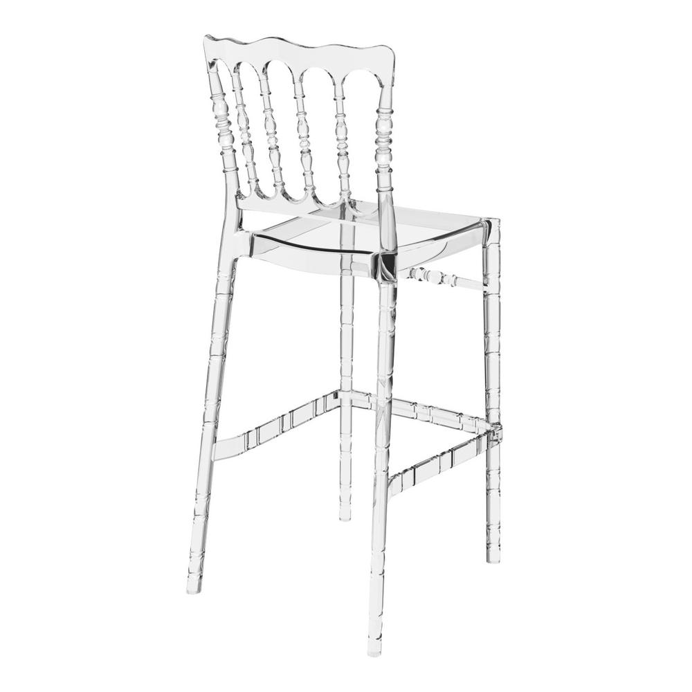 Opera Polycarbonate Bar Stool Transparent Clear, Set of 2. Picture 2
