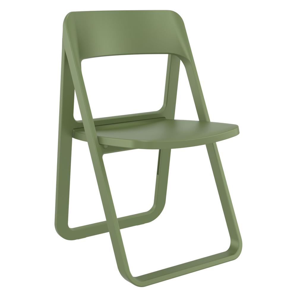 Dream Folding Outdoor Bistro Set with Olive Green Table and 2 Olive Green Chairs. Picture 2