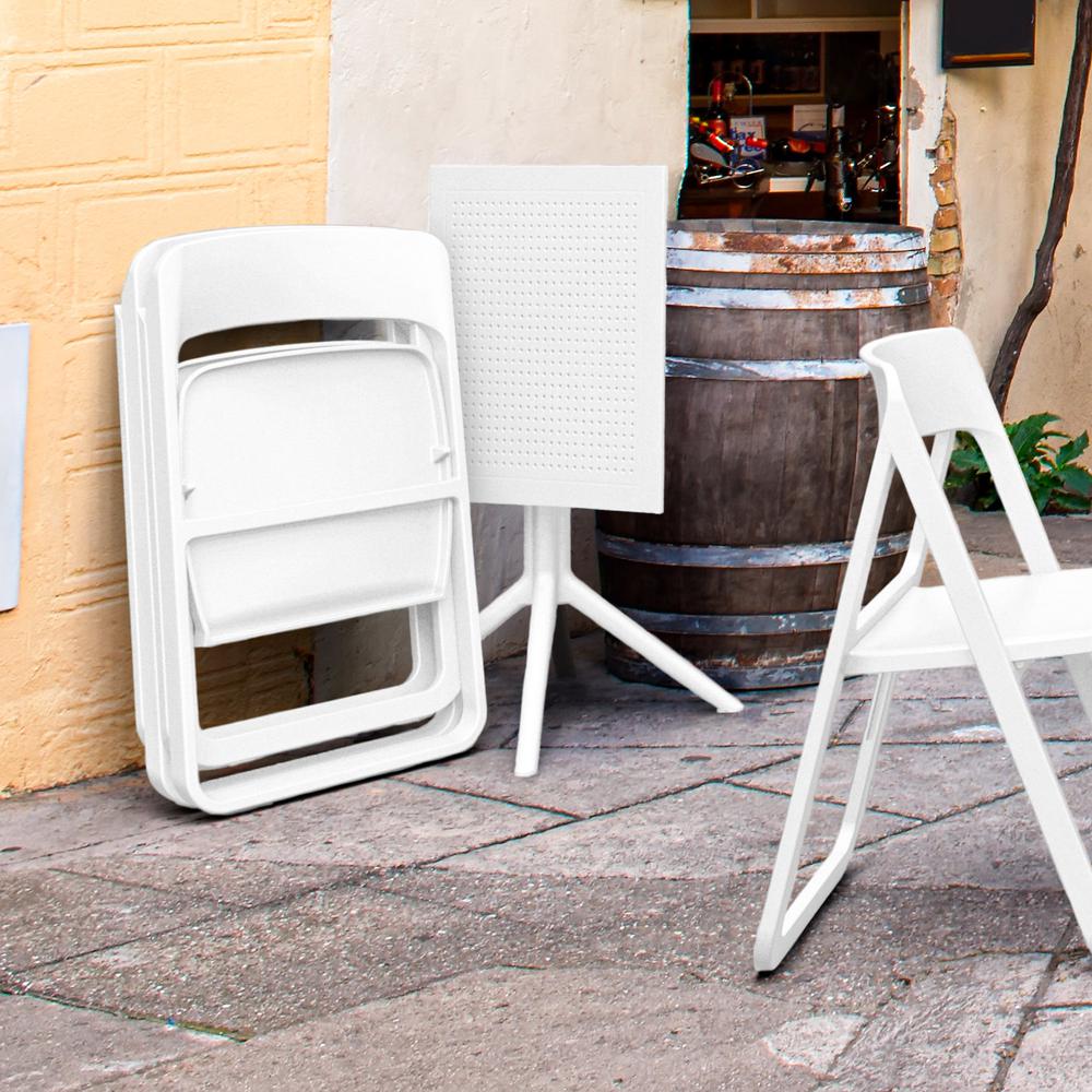 Dream Folding Outdoor Bistro Set with 2 Chairs White. Picture 4