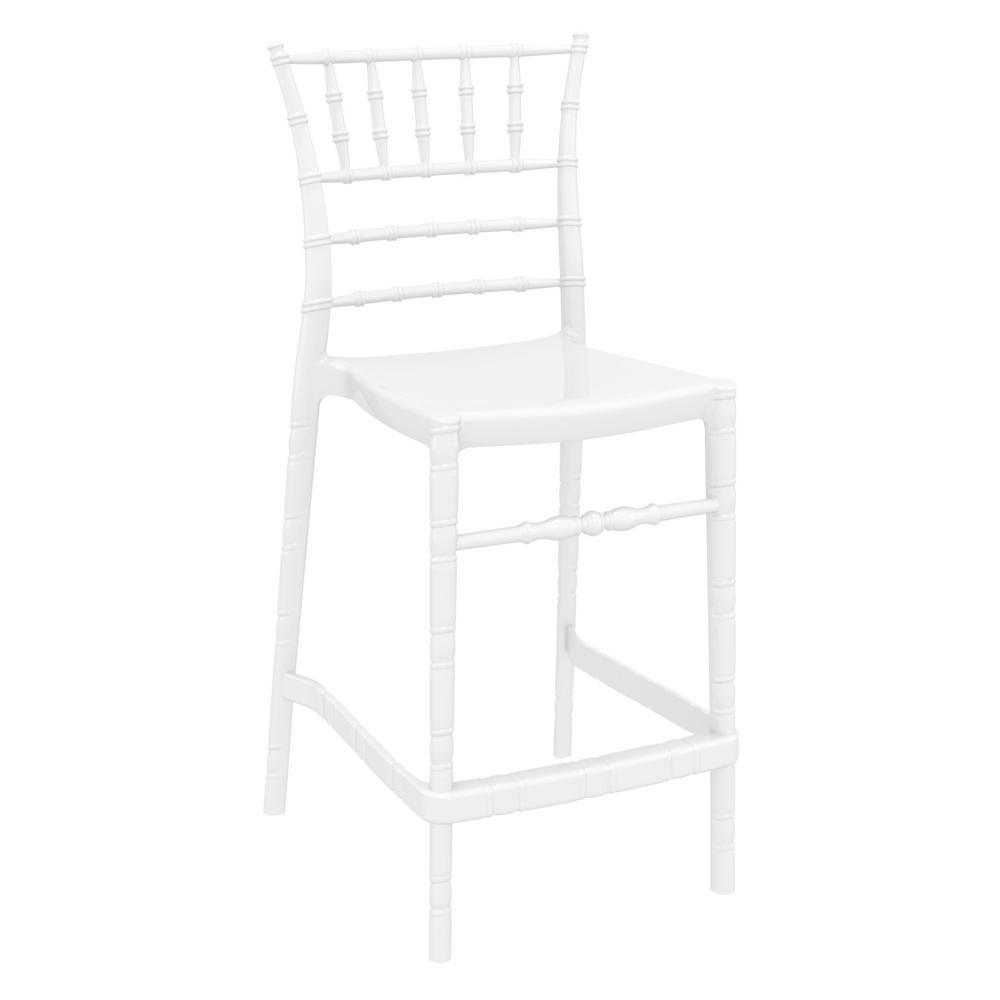 Chiavari Polycarbonate Counter Stool Glossy White, Set of 2. Picture 1