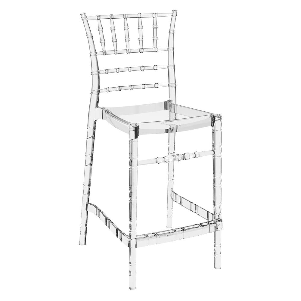 Chiavari Polycarbonate Counter Stool Transparent Clear, Set of 2. Picture 1
