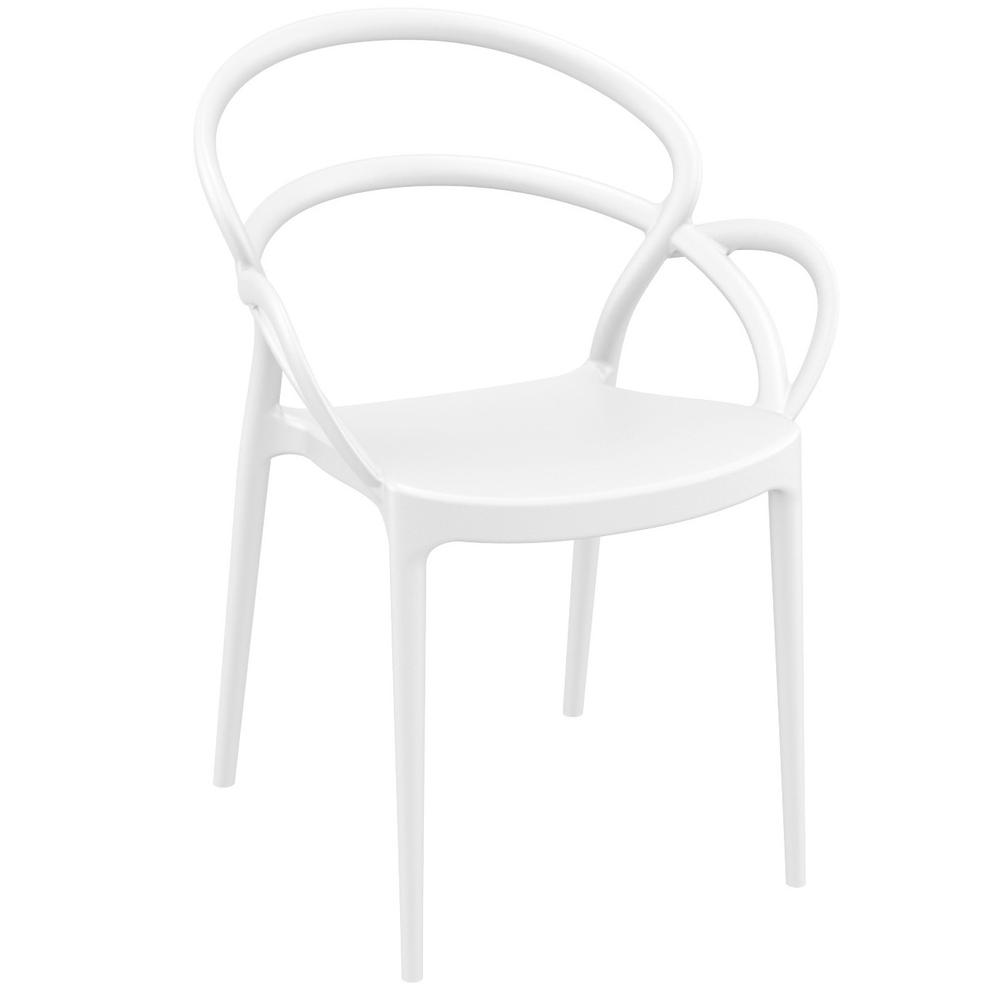 Mila Dining Set with 2 Arm Chairs White. Picture 2