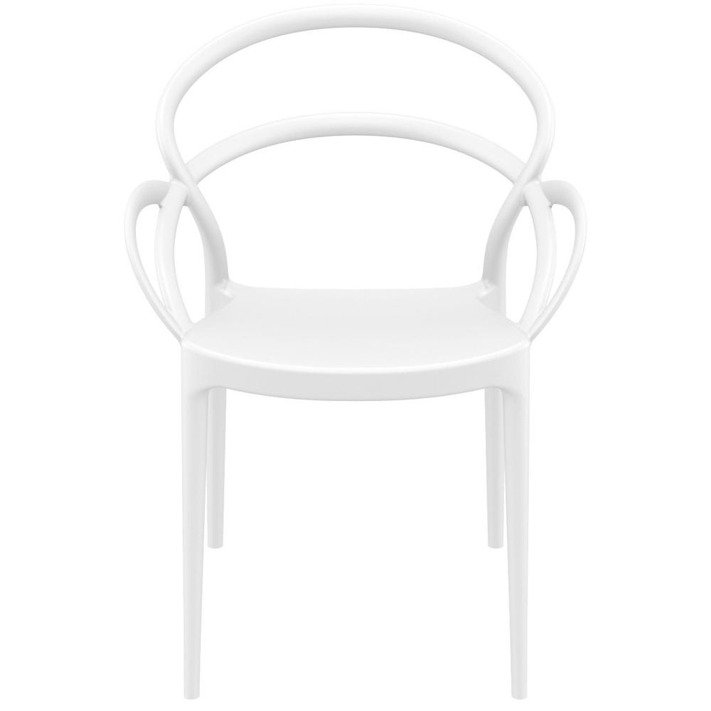 Mila Dining Arm Chair White, Set of 2. Picture 6