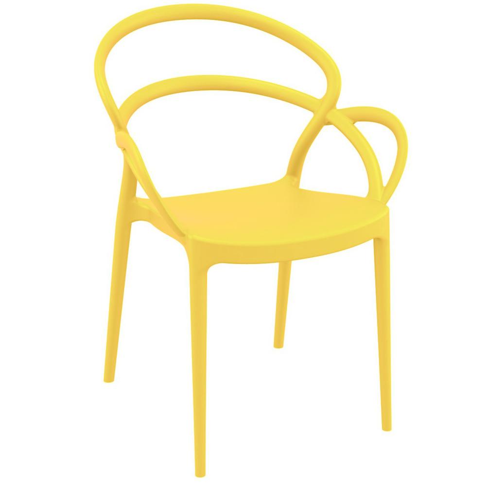 Mila Dining Arm Chair Yellow, Set of 2. Picture 1