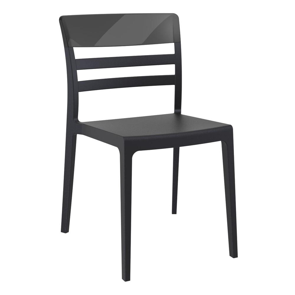 Moon Dining Chair Black Transparent Black, Set of 2. Picture 1
