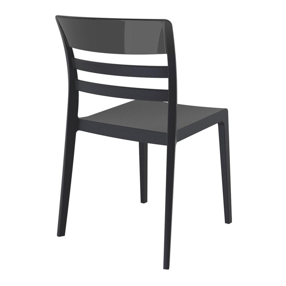 Moon Dining Chair Black Transparent Black, Set of 2. Picture 2