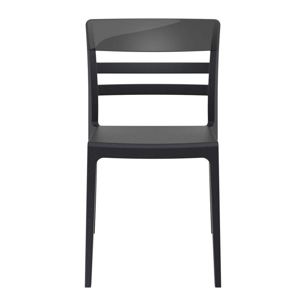 Moon Dining Chair Black Transparent Black, Set of 2. Picture 3