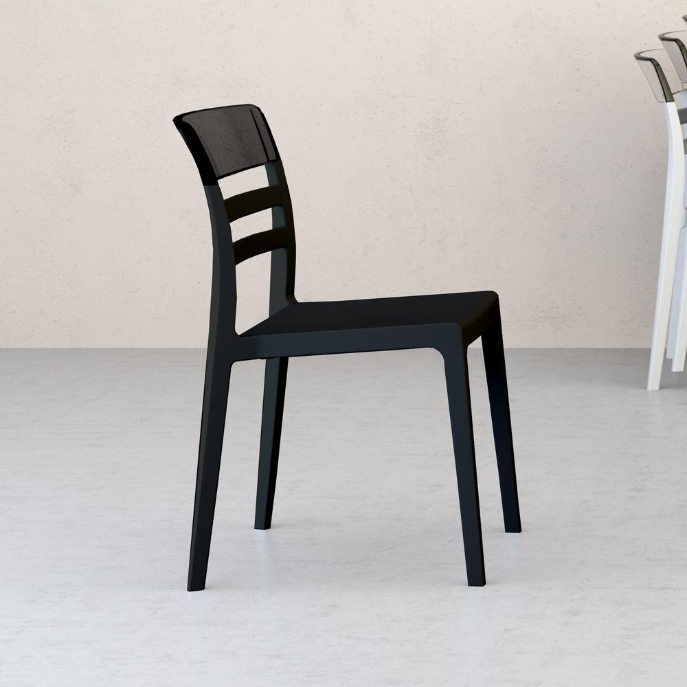 Moon Dining Chair Black Transparent Black, Set of 2. Picture 6