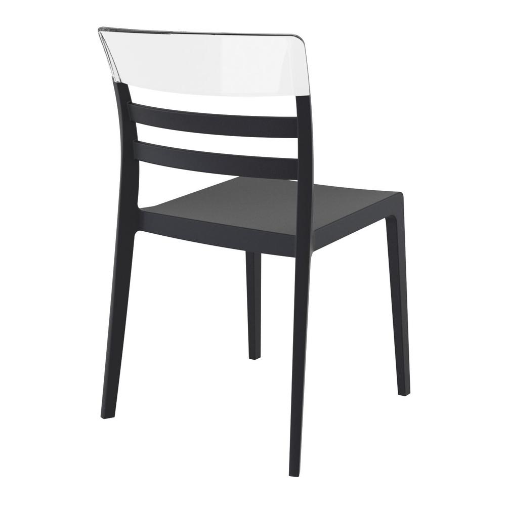 Moon Dining Chair Black Transparent Clear, set of 2. Picture 2