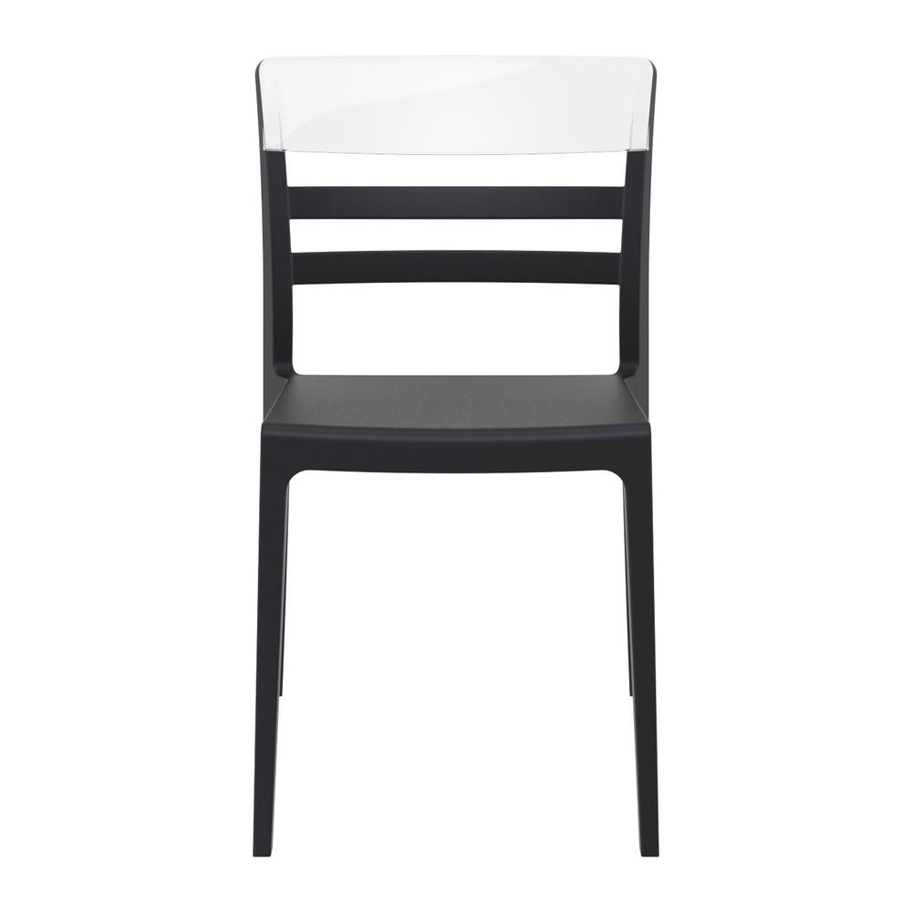 Moon Dining Chair Black Transparent Clear, set of 2. Picture 3