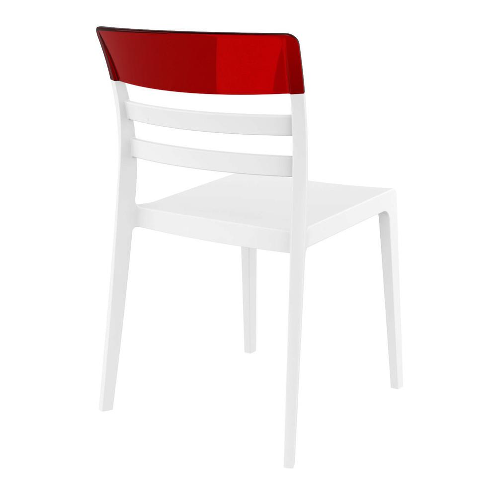 Moon Dining Chair White Transparent Red, Set of 2. Picture 2