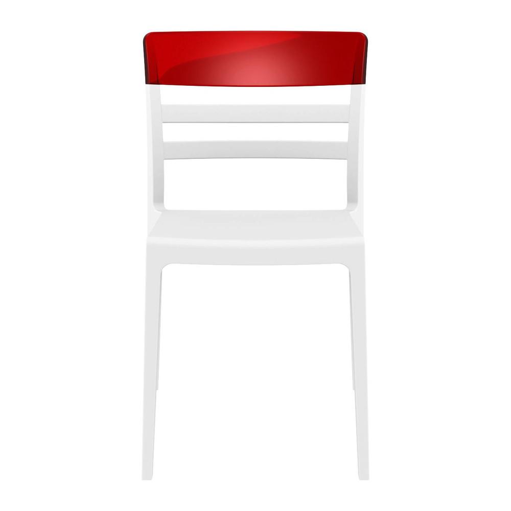 Moon Dining Chair White Transparent Red, Set of 2. Picture 3