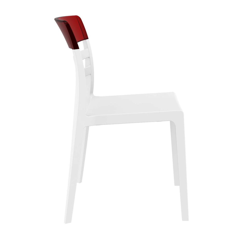 Moon Dining Chair White Transparent Red, Set of 2. Picture 4
