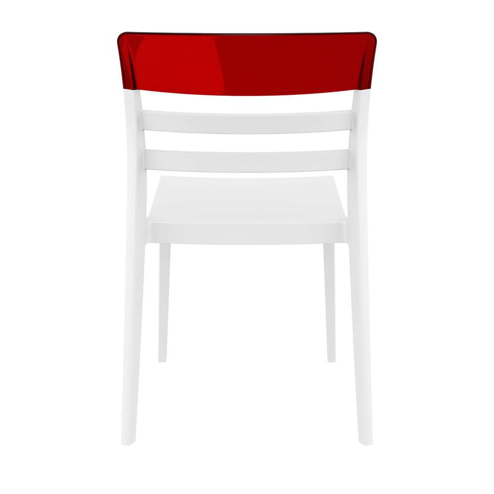 Moon Dining Chair White Transparent Red, Set of 2. Picture 5