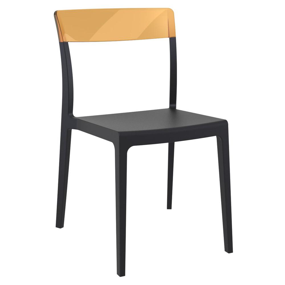 Flash Dining Chair Black Transparent Amber, Set of 2. Picture 1